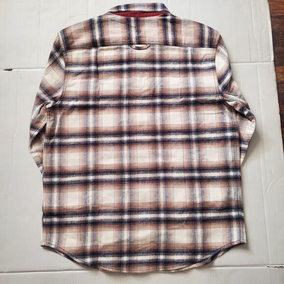 Rainforest Signature Brushed Flannel Shirt Mens XL White/Brown Plaid $125 - Picture 9 of 9